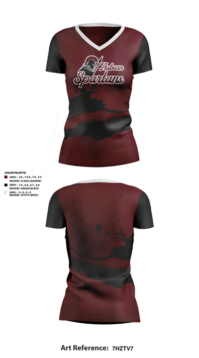 Auburn Spartans 93262128 Women's Short Sleeve V-neck Shirt - 1