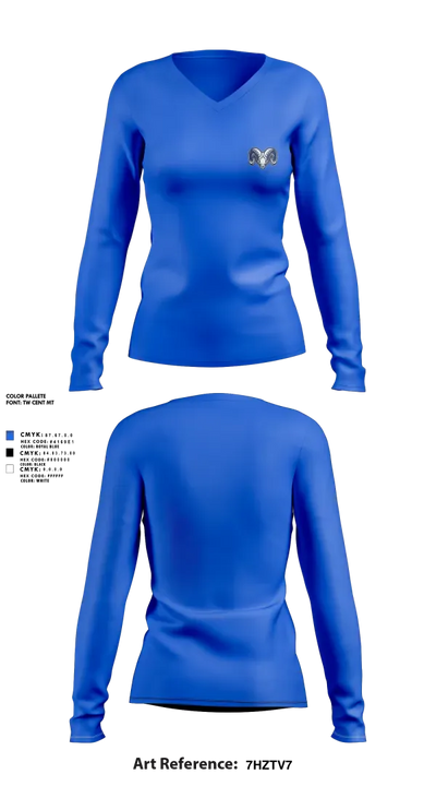 Ramsay 41879496 Women's Long Sleeve V-neck Shirt - 3