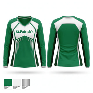 Womens Long Sleeve Vneck Shirt, St.Patrick’s, Men's Basketball, Teamtime, Team time, sublimation, custom sports apparel, team uniforms, spirit wear, spiritwear, sports uniforms, custom shirts, team store, custom team store, fundraiser sports, apparel fundraiser
