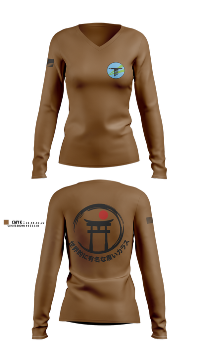 World Famous Black Ravens 41628241 Women's Long Sleeve V-neck Shirt - 1