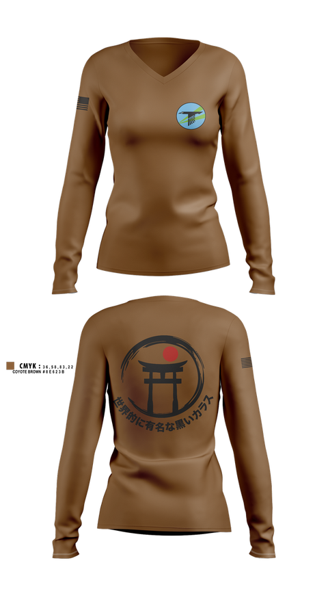 Womens Long Sleeve Vneck Shirt, World Famous Black Ravens, , Teamtime, Team time, sublimation, custom sports apparel, team uniforms, spirit wear, spiritwear, sports uniforms, custom shirts, team store, custom team store, fundraiser sports, apparel fundraiser