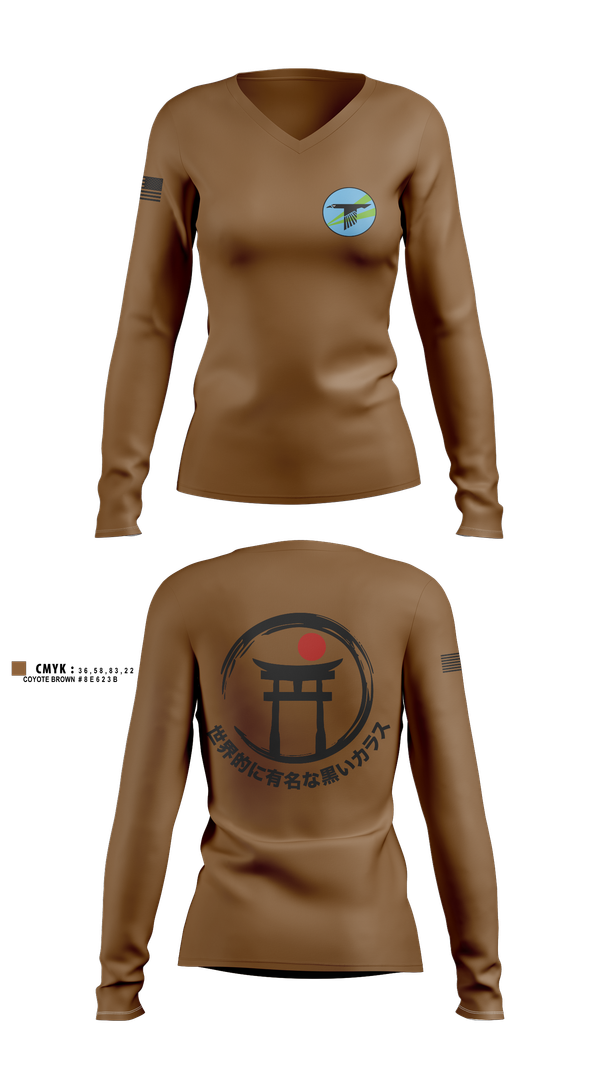 Womens Long Sleeve Vneck Shirt, World Famous Black Ravens, , Teamtime, Team time, sublimation, custom sports apparel, team uniforms, spirit wear, spiritwear, sports uniforms, custom shirts, team store, custom team store, fundraiser sports, apparel fundraiser