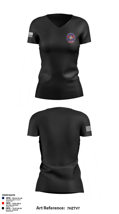 QN Rescue 88120245 Women's Short Sleeve V-neck Shirt - 3