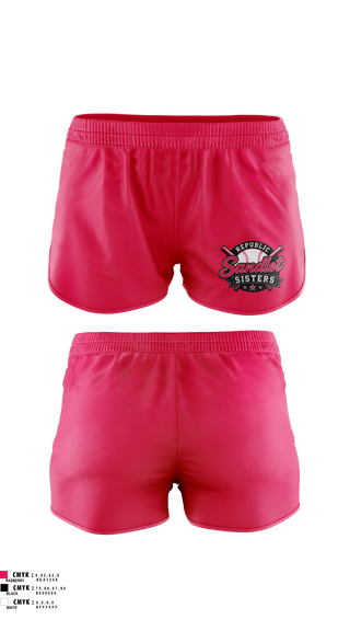 Womens Shorts, Republic Sandlot Sisters, Softball, Teamtime, Team time, sublimation, custom sports apparel, team uniforms, spirit wear, spiritwear, sports uniforms, custom shirts, team store, custom team store, fundraiser sports, apparel fundraiser
