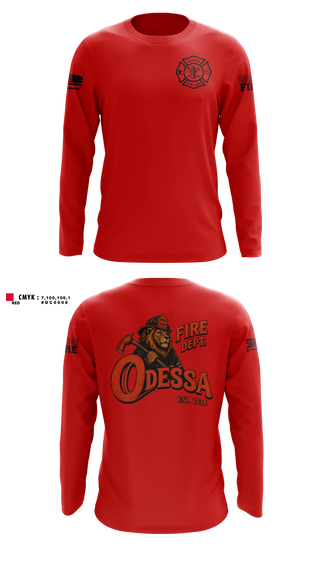 Long Sleeve Performance Shirt, Odessa Fire Department, Fire Department, Teamtime, Team time, sublimation, custom sports apparel, team uniforms, spirit wear, spiritwear, sports uniforms, custom shirts, team store, custom team store, fundraiser sports, apparel fundraiser