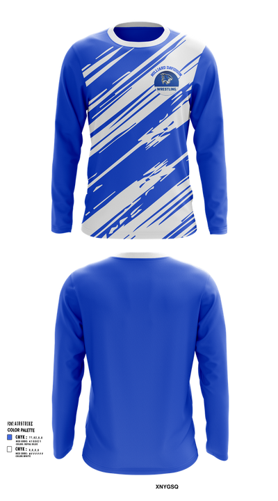 Hilliard Davidson Wrestling 43300331 Long Sleeve Performance Shirt 1