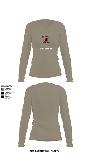 Womens Long Sleeve Vneck Shirt, 1-185th IN BN, , Teamtime, Team time, sublimation, custom sports apparel, team uniforms, spirit wear, spiritwear, sports uniforms, custom shirts, team store, custom team store, fundraiser sports, apparel fundraiser