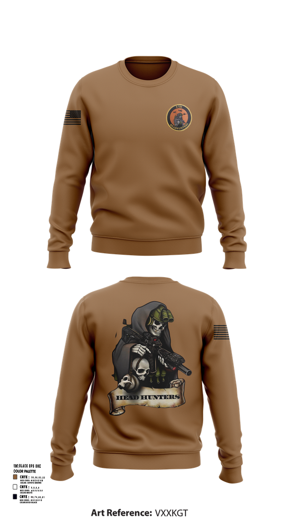 Crew Neck Sweatshirt, HHC 2-135th AVN REG, , Teamtime, Team time, sublimation, custom sports apparel, team uniforms, spirit wear, spiritwear, sports uniforms, custom shirts, team store, custom team store, fundraiser sports, apparel fundraiser