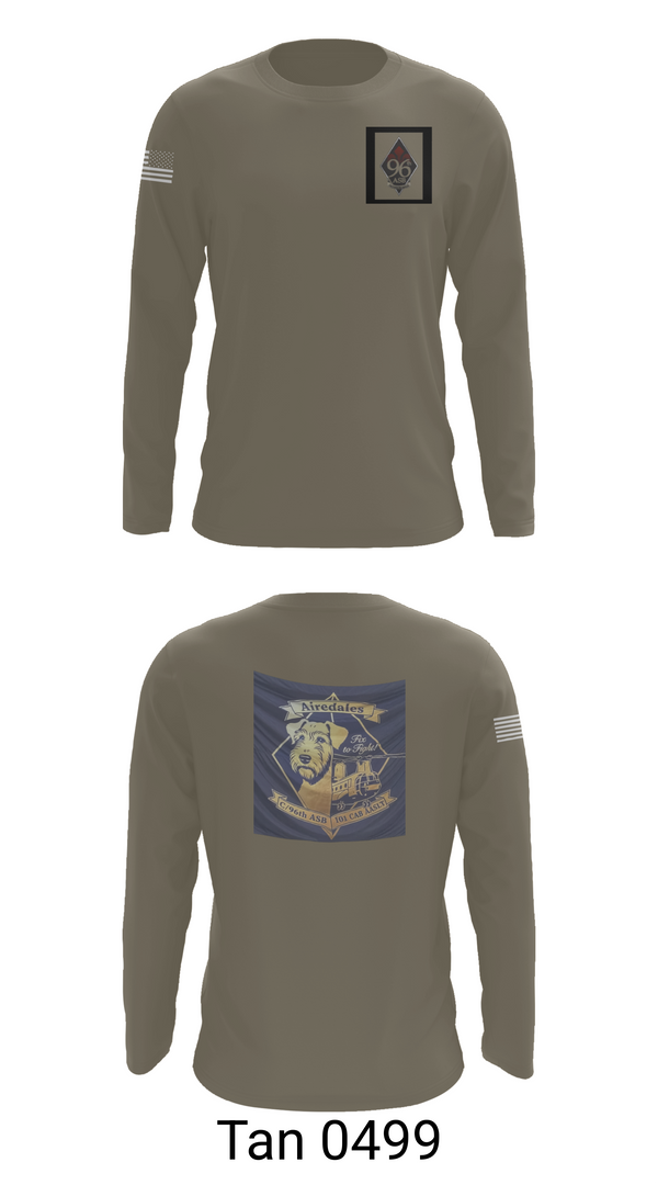 Long Sleeve Performance Shirt, Airedales, Army, Teamtime, Team time, sublimation, custom sports apparel, team uniforms, spirit wear, spiritwear, sports uniforms, custom shirts, team store, custom team store, fundraiser sports, apparel fundraiser