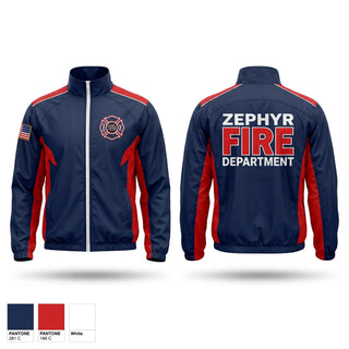 Windbreaker, Zephyr Volunteer Fire Department, Fire Department, Teamtime, Team time, sublimation, custom sports apparel, team uniforms, spirit wear, spiritwear, sports uniforms, custom shirts, team store, custom team store, fundraiser sports, apparel fundraiser