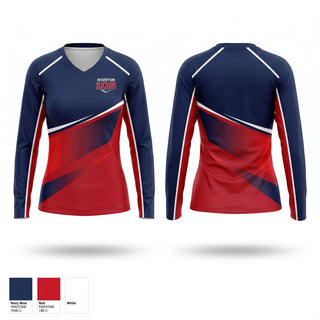 Womens Long Sleeve Vneck Shirt, Houston 108 Baseball, Baseball, Teamtime, Team time, sublimation, custom sports apparel, team uniforms, spirit wear, spiritwear, sports uniforms, custom shirts, team store, custom team store, fundraiser sports, apparel fundraiser