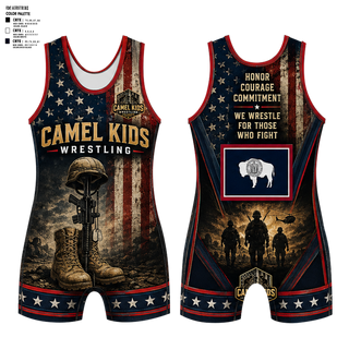 Wrestling Singlet, Camel kids 2026, Wrestling, Teamtime, Team time, sublimation, custom sports apparel, team uniforms, spirit wear, spiritwear, sports uniforms, custom shirts, team store, custom team store, fundraiser sports, apparel fundraiser
