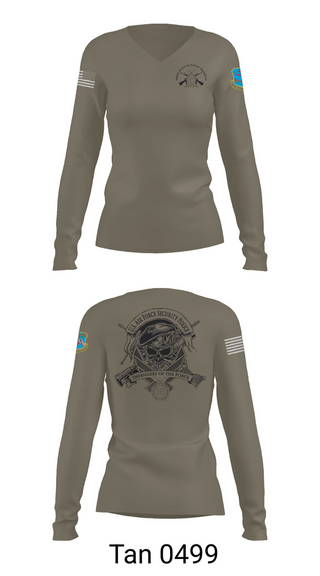 Womens Long Sleeve Vneck Shirt, 380th Security Police Squadron, , Teamtime, Team time, sublimation, custom sports apparel, team uniforms, spirit wear, spiritwear, sports uniforms, custom shirts, team store, custom team store, fundraiser sports, apparel fundraiser