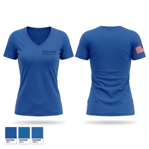Womens Short Sleeve Vneck Shirt, Claxton fire department, Fire Department, Teamtime, Team time, sublimation, custom sports apparel, team uniforms, spirit wear, spiritwear, sports uniforms, custom shirts, team store, custom team store, fundraiser sports, apparel fundraiser