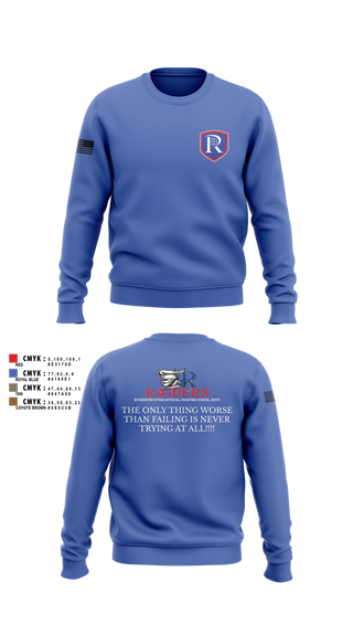 Crew Neck Sweatshirt, RICS Raiders, Army, Teamtime, Team time, sublimation, custom sports apparel, team uniforms, spirit wear, spiritwear, sports uniforms, custom shirts, team store, custom team store, fundraiser sports, apparel fundraiser