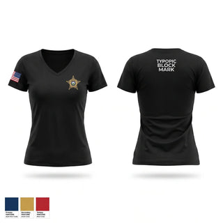 Womens Short Sleeve Vneck Shirt, RCSO BACKSEATERS, Police, Teamtime, Team time, sublimation, custom sports apparel, team uniforms, spirit wear, spiritwear, sports uniforms, custom shirts, team store, custom team store, fundraiser sports, apparel fundraiser