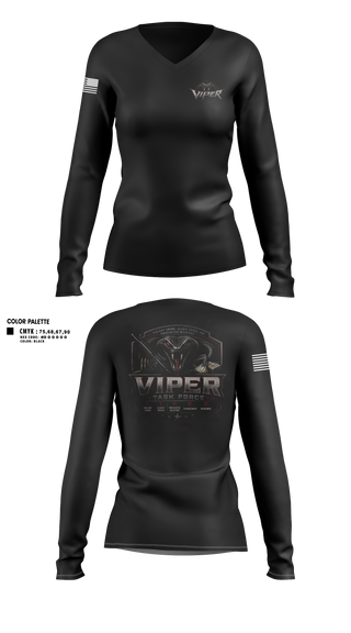 Womens Long Sleeve Vneck Shirt, VIPER Task Force, Police, Teamtime, Team time, sublimation, custom sports apparel, team uniforms, spirit wear, spiritwear, sports uniforms, custom shirts, team store, custom team store, fundraiser sports, apparel fundraiser
