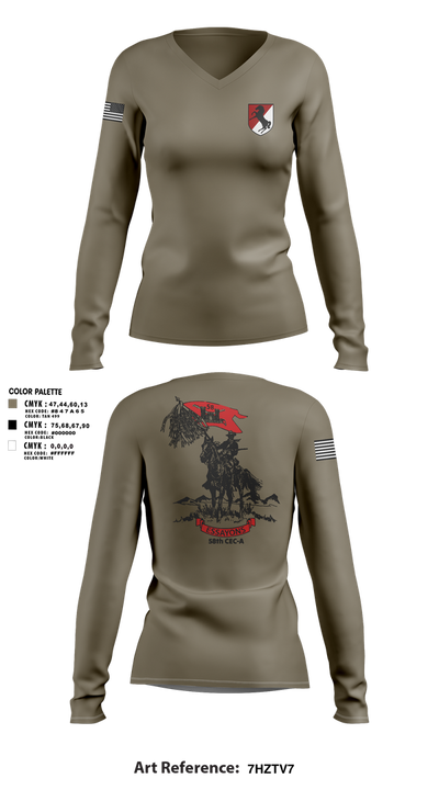 58th CEC-A Women's Long Sleeve V-neck Shirt - 16