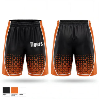 Mens Reversible Basketball Shorts, Tigers, Women's Basketball, Teamtime, Team time, sublimation, custom sports apparel, team uniforms, spirit wear, spiritwear, sports uniforms, custom shirts, team store, custom team store, fundraiser sports, apparel fundraiser