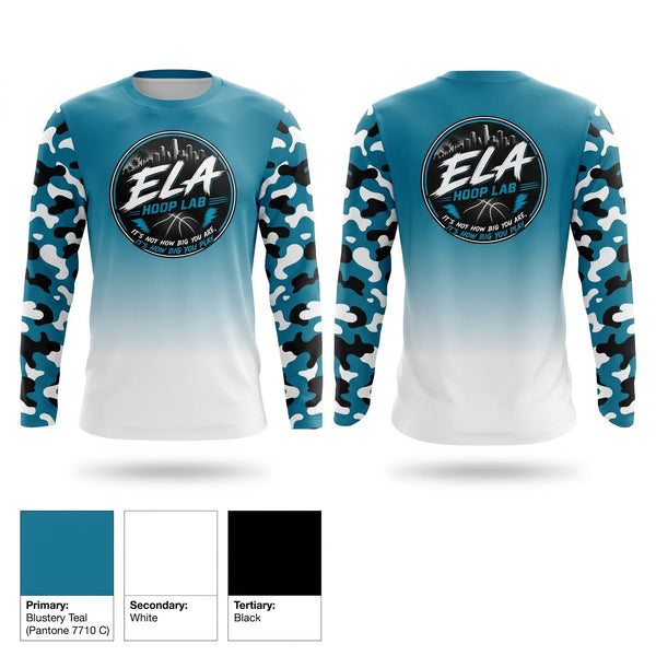 Long Sleeve Performance Shirt, ELA hoopers, Women's Basketball, Teamtime, Team time, sublimation, custom sports apparel, team uniforms, spirit wear, spiritwear, sports uniforms, custom shirts, team store, custom team store, fundraiser sports, apparel fundraiser