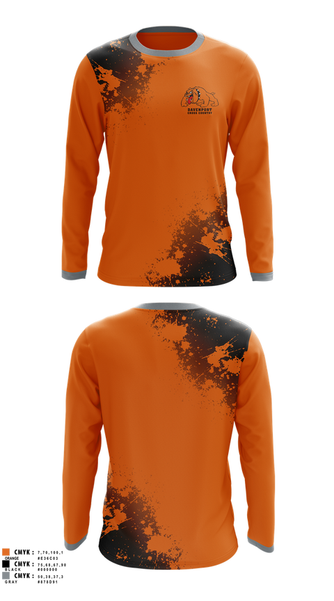Long Sleeve Performance Shirt, Davenport, Cross Country, Teamtime, Team time, sublimation, custom sports apparel, team uniforms, spirit wear, spiritwear, sports uniforms, custom shirts, team store, custom team store, fundraiser sports, apparel fundraiser