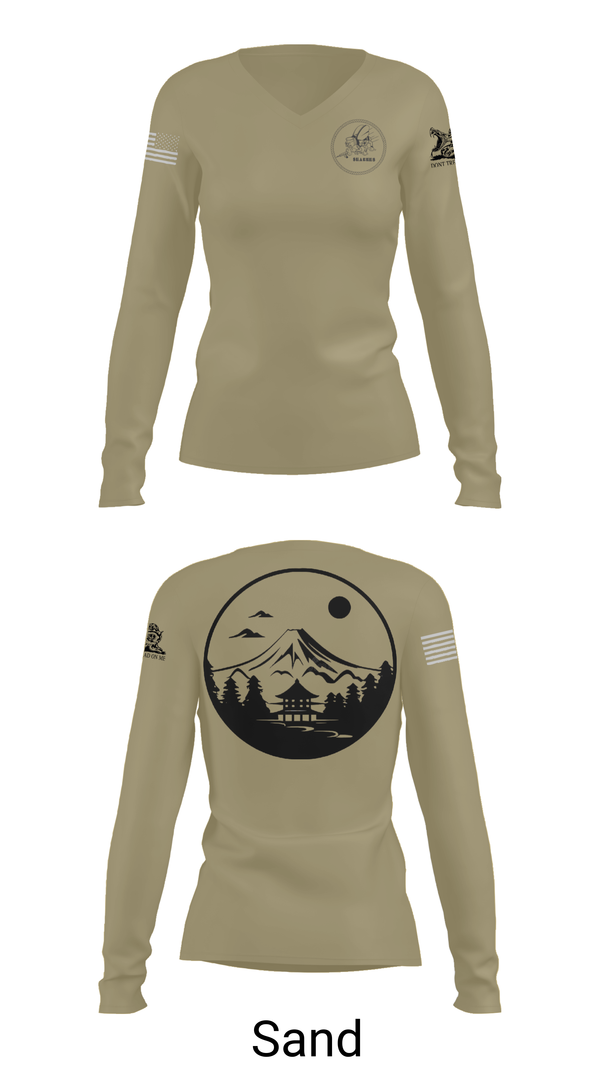 Womens Long Sleeve Vneck Shirt, Okinawa, , Teamtime, Team time, sublimation, custom sports apparel, team uniforms, spirit wear, spiritwear, sports uniforms, custom shirts, team store, custom team store, fundraiser sports, apparel fundraiser