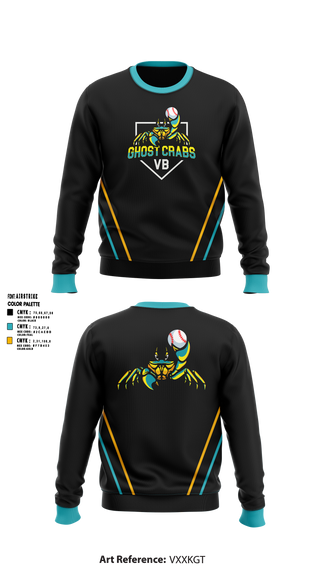 Crew Neck Sweatshirt, Ghost Crabs, Baseball, Teamtime, Team time, sublimation, custom sports apparel, team uniforms, spirit wear, spiritwear, sports uniforms, custom shirts, team store, custom team store, fundraiser sports, apparel fundraiser