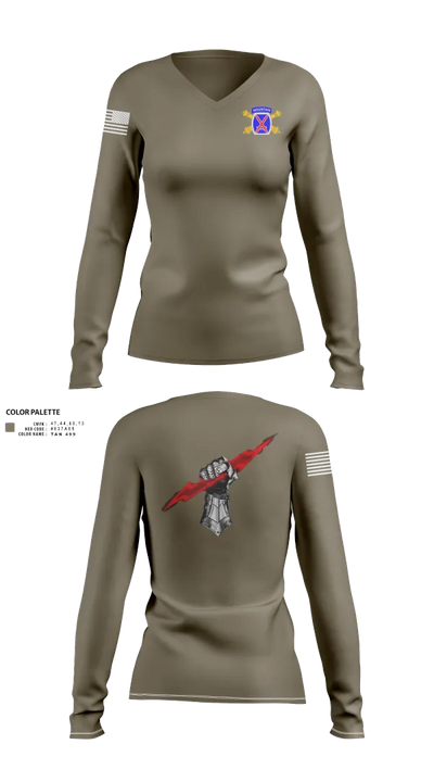 10mtn FIST 76072588 Women's Long Sleeve V-neck Shirt - 152