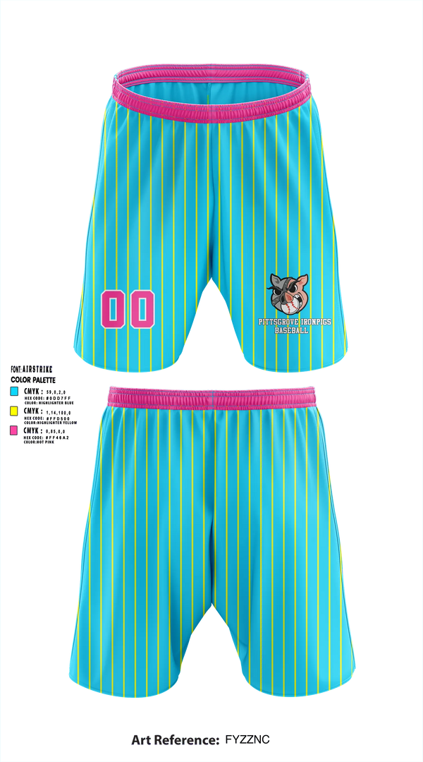 Athletic Shorts With Pockets, Pittsgrove IronPigs, Baseball, Teamtime, Team time, sublimation, custom sports apparel, team uniforms, spirit wear, spiritwear, sports uniforms, custom shirts, team store, custom team store, fundraiser sports, apparel fundraiser