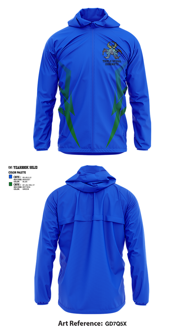 Windbreaker, Triple Spiral Isshinryu Karate, , Teamtime, Team time, sublimation, custom sports apparel, team uniforms, spirit wear, spiritwear, sports uniforms, custom shirts, team store, custom team store, fundraiser sports, apparel fundraiser