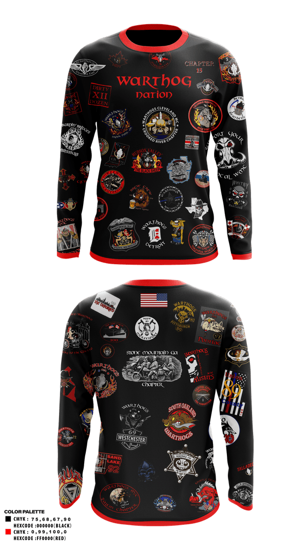 Long Sleeve Performance Shirt, Warthogs, other, Teamtime, Team time, sublimation, custom sports apparel, team uniforms, spirit wear, spiritwear, sports uniforms, custom shirts, team store, custom team store, fundraiser sports, apparel fundraiser
