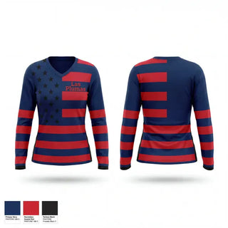Womens Long Sleeve Vneck Shirt, Las Plumas, Wrestling, Teamtime, Team time, sublimation, custom sports apparel, team uniforms, spirit wear, spiritwear, sports uniforms, custom shirts, team store, custom team store, fundraiser sports, apparel fundraiser