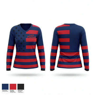 Las Plumas 51255871 Women's Long Sleeve V-neck Shirt - 1 (1)