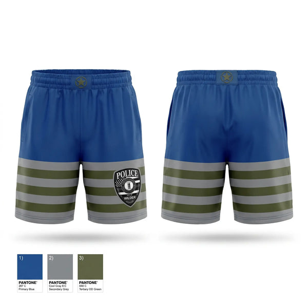 Athletic Shorts With Pockets, Wilder Police Department, Police, Teamtime, Team time, sublimation, custom sports apparel, team uniforms, spirit wear, spiritwear, sports uniforms, custom shirts, team store, custom team store, fundraiser sports, apparel fundraiser