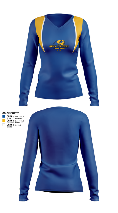 Quick Striders 3021542 Women's Long Sleeve V-neck Shirt - 1