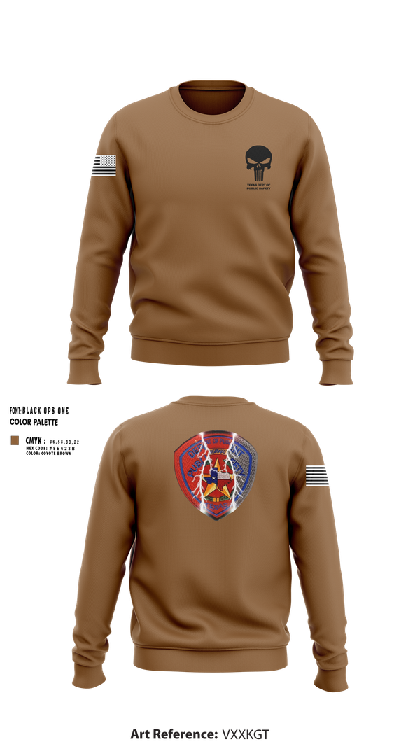 Crew Neck Sweatshirt, Texas dept of Public Safety, , Teamtime, Team time, sublimation, custom sports apparel, team uniforms, spirit wear, spiritwear, sports uniforms, custom shirts, team store, custom team store, fundraiser sports, apparel fundraiser