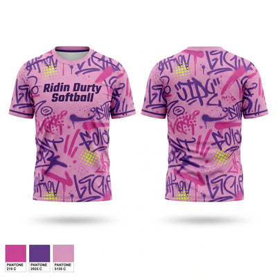 Ridin Durty softball Short Sleeve Performance Shirt - 1