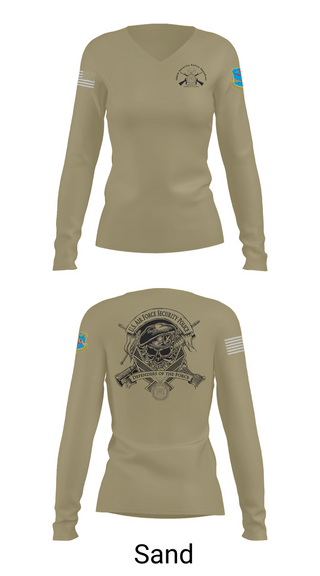 Womens Long Sleeve Vneck Shirt, 380th Security Police Squadron, , Teamtime, Team time, sublimation, custom sports apparel, team uniforms, spirit wear, spiritwear, sports uniforms, custom shirts, team store, custom team store, fundraiser sports, apparel fundraiser
