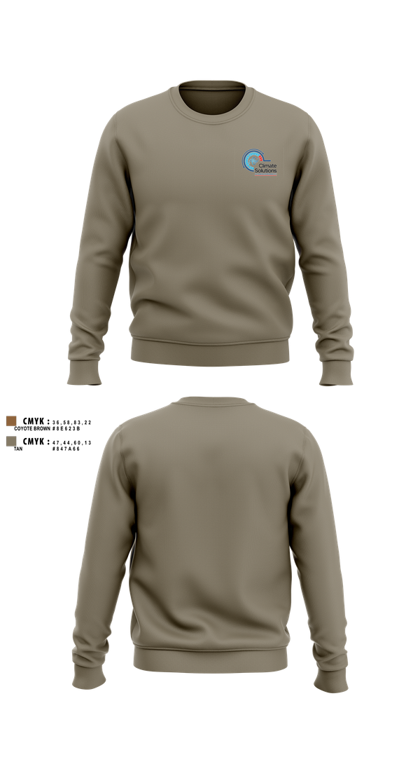 Crew Neck Sweatshirt, Climate Solutions Air conditioning & Refrigeration LLC, , Teamtime, Team time, sublimation, custom sports apparel, team uniforms, spirit wear, spiritwear, sports uniforms, custom shirts, team store, custom team store, fundraiser sports, apparel fundraiser