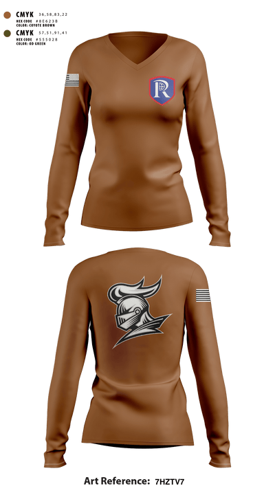 RICS Raiders 86682498 Women's Long Sleeve V-neck Shirt - 1