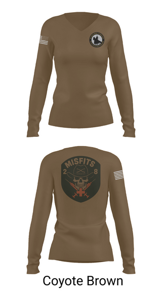 Womens Long Sleeve Vneck Shirt, 2-8 Cav, HHC, Medic Platoon, , Teamtime, Team time, sublimation, custom sports apparel, team uniforms, spirit wear, spiritwear, sports uniforms, custom shirts, team store, custom team store, fundraiser sports, apparel fundraiser
