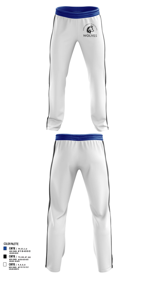 Sweatpants, Northwest Mississippi Wolves, Men's Basketball, Teamtime, Team time, sublimation, custom sports apparel, team uniforms, spirit wear, spiritwear, sports uniforms, custom shirts, team store, custom team store, fundraiser sports, apparel fundraiser