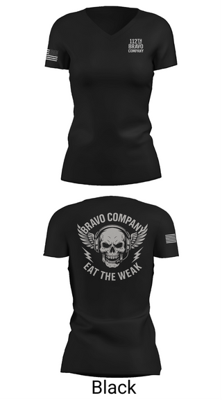 Womens Short Sleeve Vneck Shirt, 112th Signal Battalion B CO, , Teamtime, Team time, sublimation, custom sports apparel, team uniforms, spirit wear, spiritwear, sports uniforms, custom shirts, team store, custom team store, fundraiser sports, apparel fundraiser
