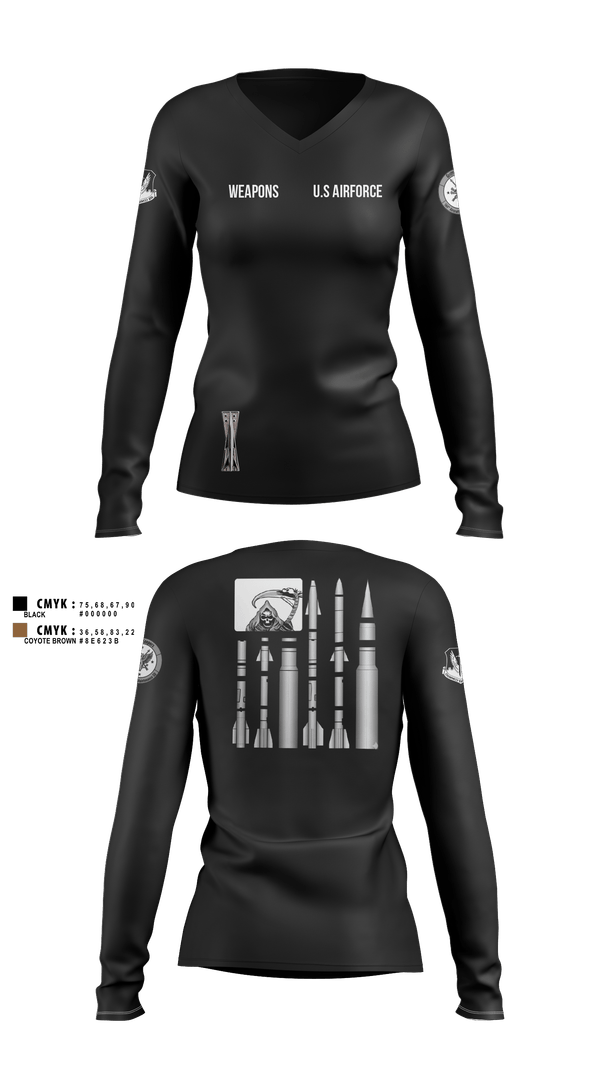 Womens Long Sleeve Vneck Shirt, 144 FW, National Guard, Teamtime, Team time, sublimation, custom sports apparel, team uniforms, spirit wear, spiritwear, sports uniforms, custom shirts, team store, custom team store, fundraiser sports, apparel fundraiser