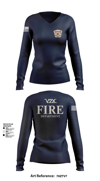Womens Long Sleeve Vneck Shirt, Camp Arifjan Fire Department, Fire Department, Teamtime, Team time, sublimation, custom sports apparel, team uniforms, spirit wear, spiritwear, sports uniforms, custom shirts, team store, custom team store, fundraiser sports, apparel fundraiser