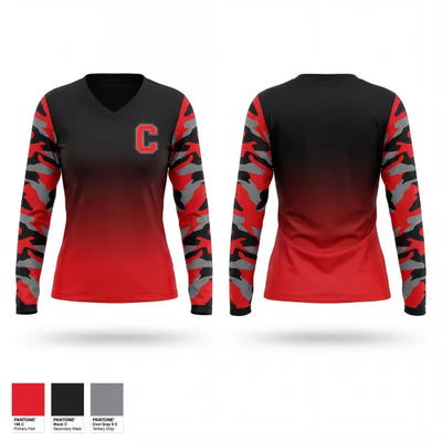 Central High School Tennis 66120617 Women's Long Sleeve V-neck Shirt - 1