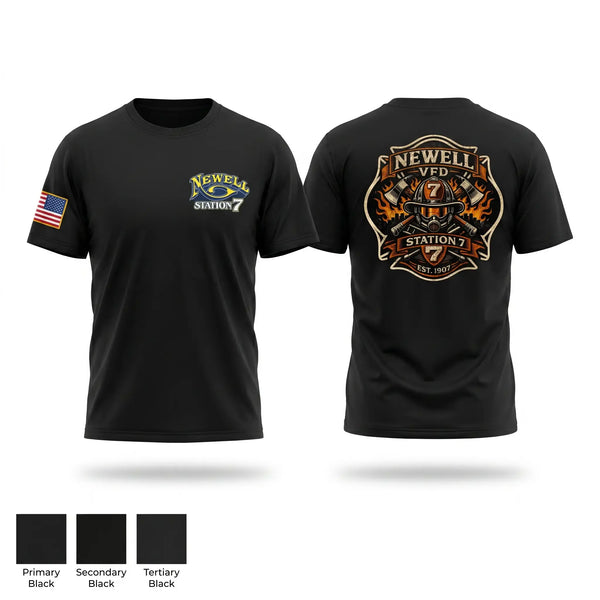 Old School Cotton Feel Shirt, Newell VFD, Fire Department, Teamtime, Team time, sublimation, custom sports apparel, team uniforms, spirit wear, spiritwear, sports uniforms, custom shirts, team store, custom team store, fundraiser sports, apparel fundraiser
