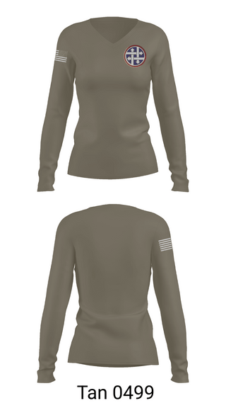 Womens Long Sleeve Vneck Shirt, 900TH Quartermaster Company, Army, Teamtime, Team time, sublimation, custom sports apparel, team uniforms, spirit wear, spiritwear, sports uniforms, custom shirts, team store, custom team store, fundraiser sports, apparel fundraiser