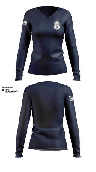 Womens Long Sleeve Vneck Shirt, Granville Police Department, Police, Teamtime, Team time, sublimation, custom sports apparel, team uniforms, spirit wear, spiritwear, sports uniforms, custom shirts, team store, custom team store, fundraiser sports, apparel fundraiser