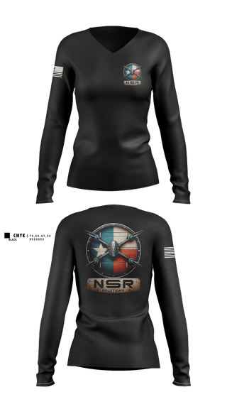 Womens Long Sleeve Vneck Shirt, NSR Solutions, Police, Teamtime, Team time, sublimation, custom sports apparel, team uniforms, spirit wear, spiritwear, sports uniforms, custom shirts, team store, custom team store, fundraiser sports, apparel fundraiser